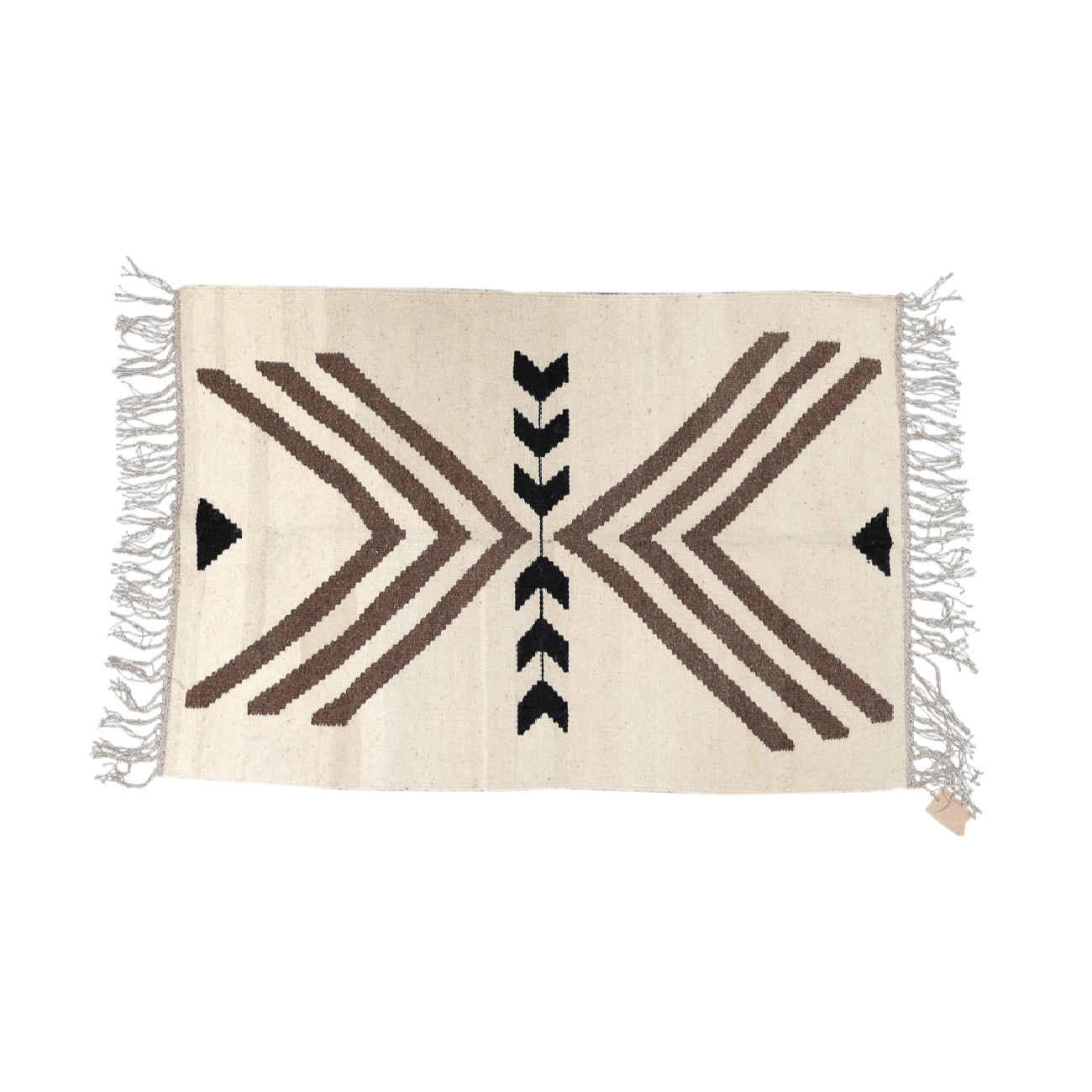 سجادة كليم إيرانية من الصوف – يدوية الصنع أصيلة منسوجة في أردبيل بنقوش هندسية باللون الكريمي