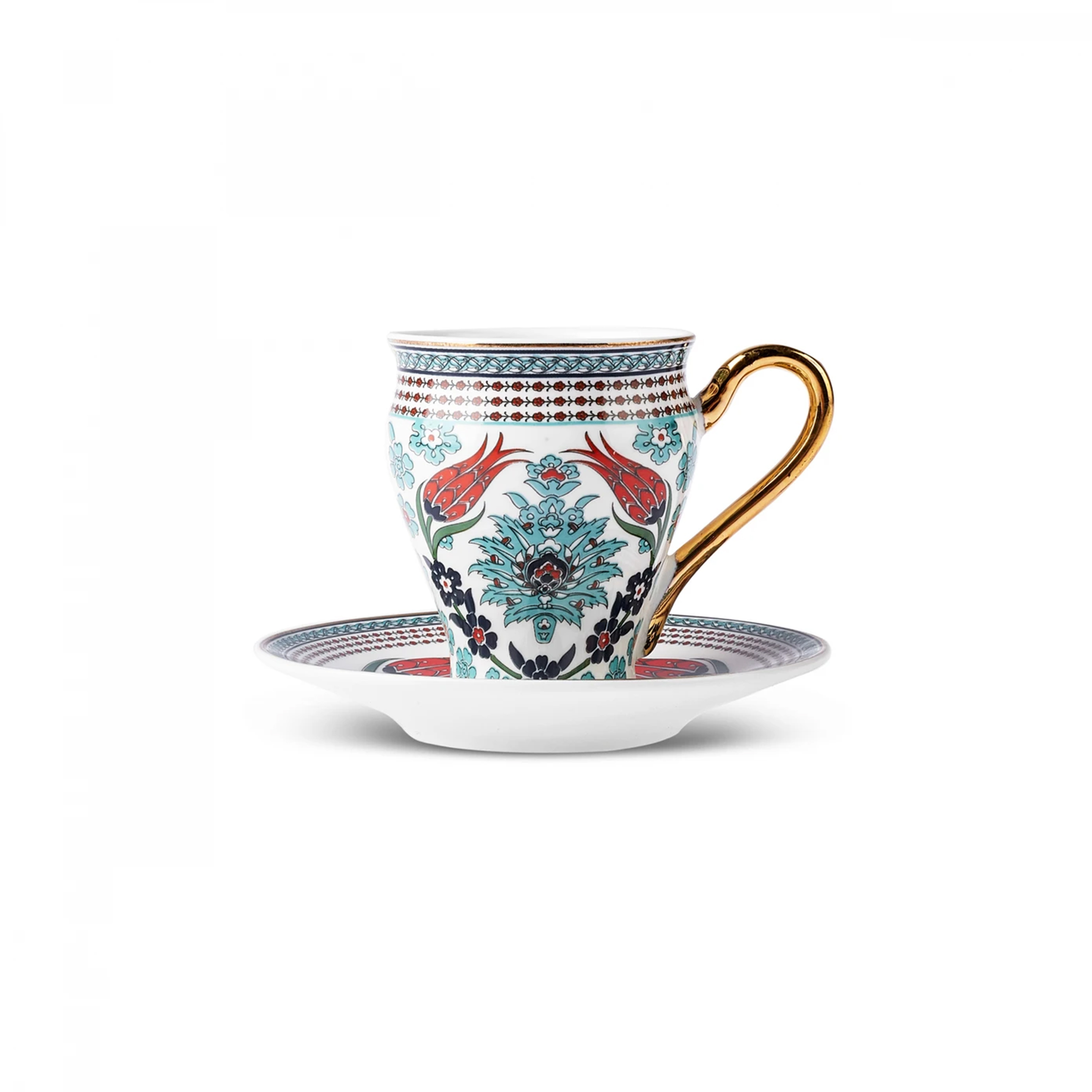 طقم شاي خزفي فني بنقش هندسي – أناقة عصرية وعملية