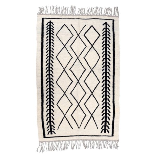 سجادة كليم إيرانية صوفية  أصلية، منسوجة يدويًا في أردبيل باللون الأبيض