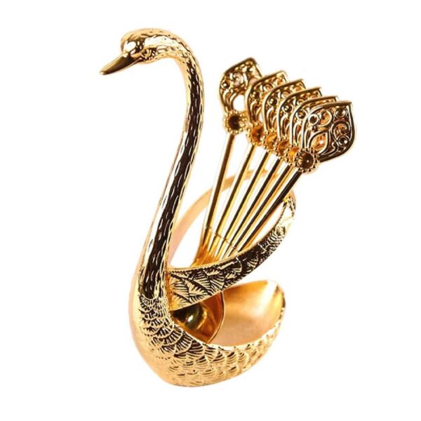 طقم ملاعق بار ستانلس ستيل - 6 قطع مع حامل