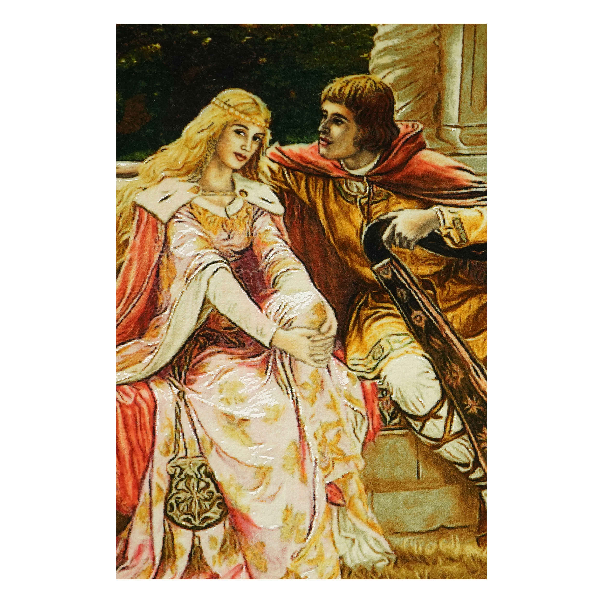 سجادة إيرانية تصويرية مصنوعة يدويًا من سردرود – تريستان وإيزولدا لإدموند بلير لايتون