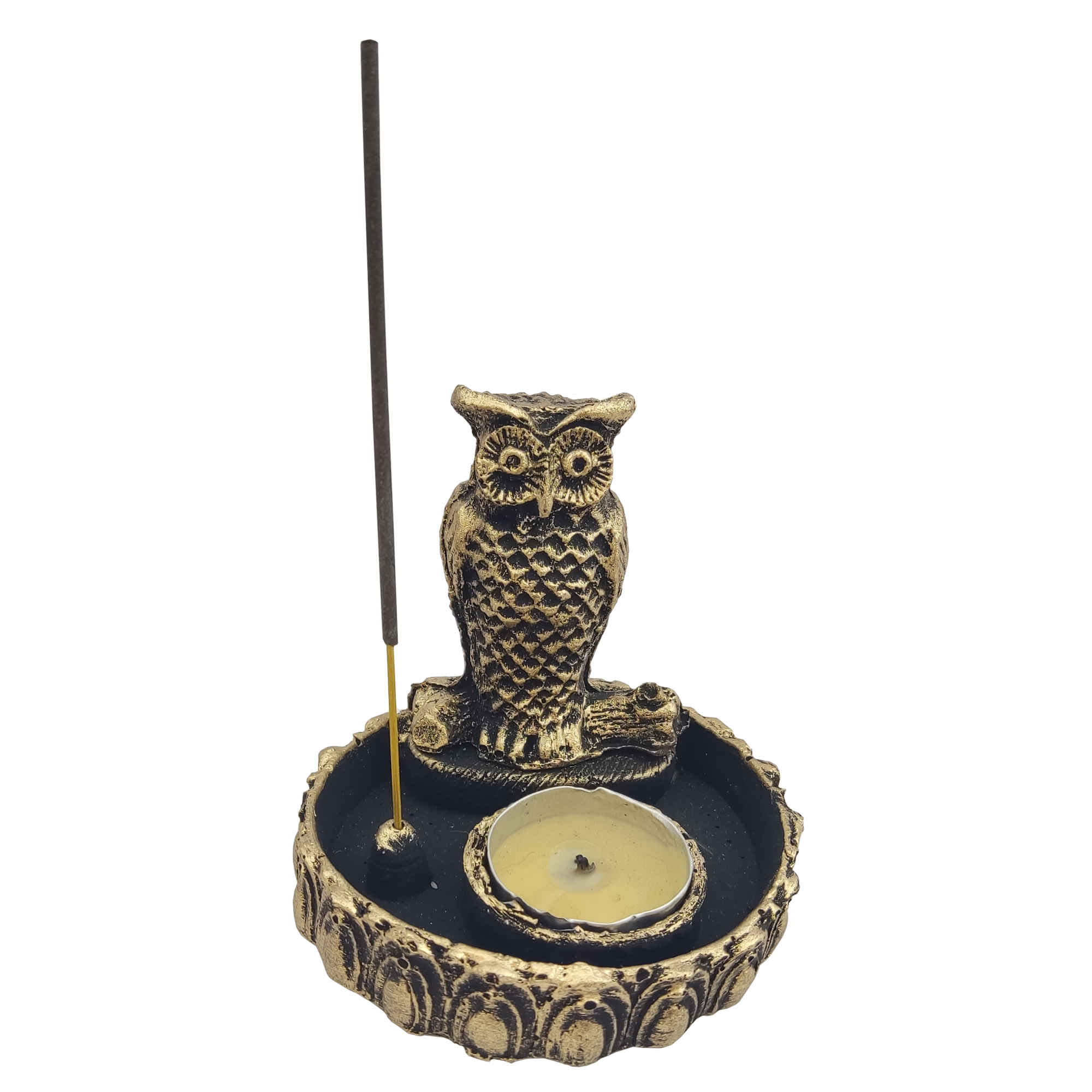 تمثال فن البخور المصنوع يدويًا بتصميم بومة