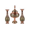 مجموعة هدايا إيرانية حرفية مكونة من 3 قطع - وعاء شوكولاتة ومزهرية مرصعة بالزخارف
