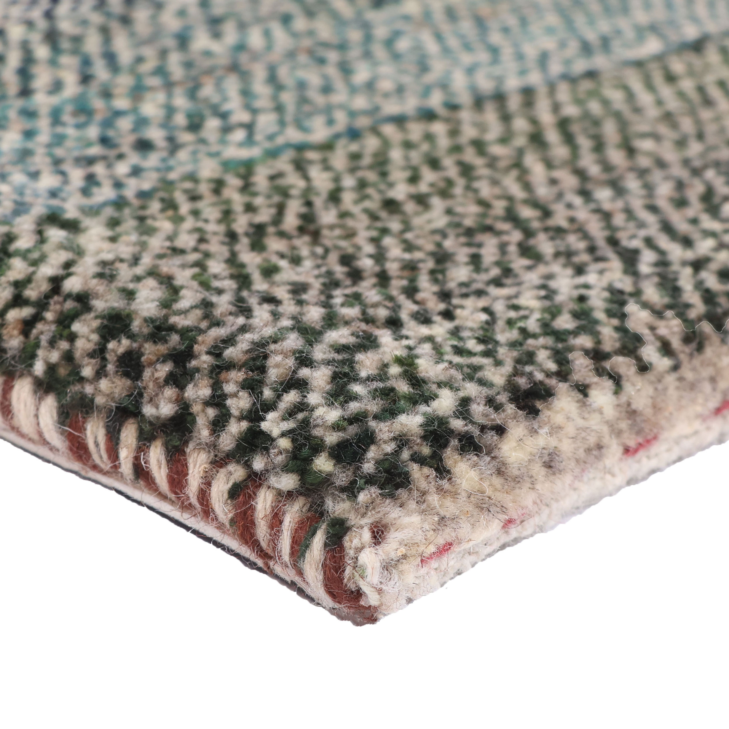 سجاد جابيه إيراني من الصوف مصنوعة يدويًا في شيراز، باللون الأخضر الفاتح