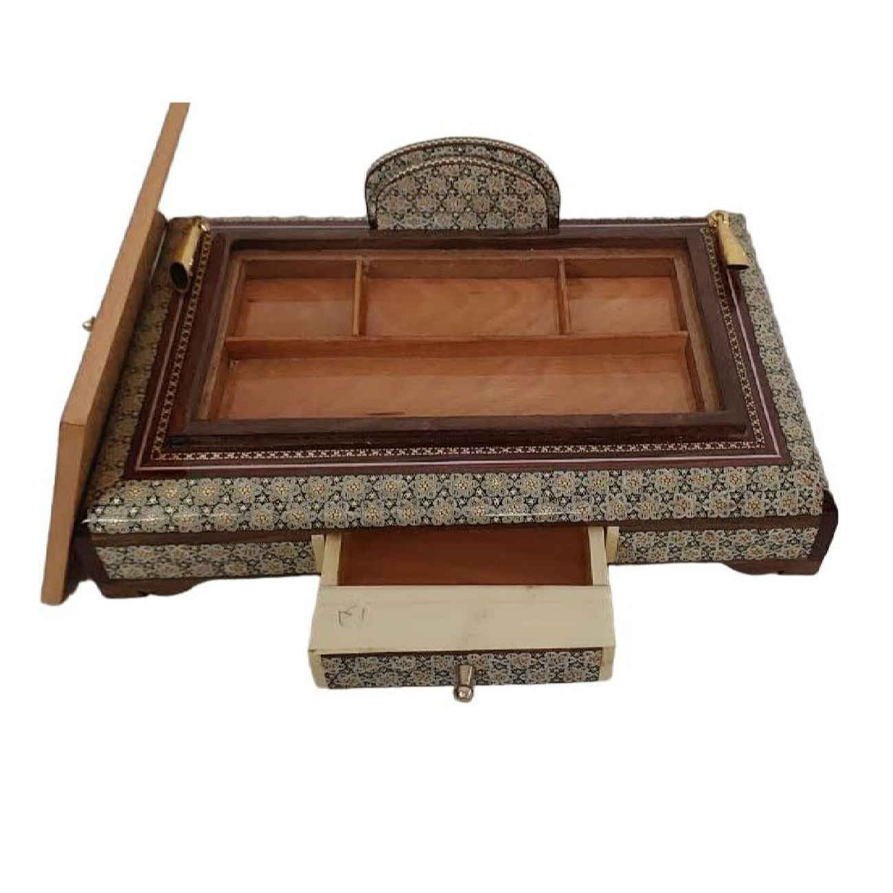 حامل أقلام خشبي مصنوع يدويًا من إيران – مثالي لتنظيم المكتب والدراسة ومكان العمل