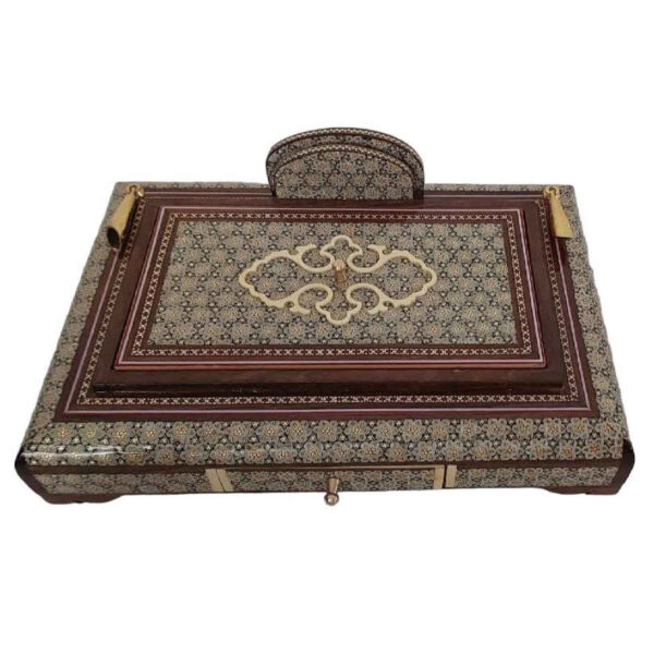 حامل أقلام خشبي مصنوع يدويًا من إيران - مثالي لتنظيم المكتب والدراسة ومكان العمل