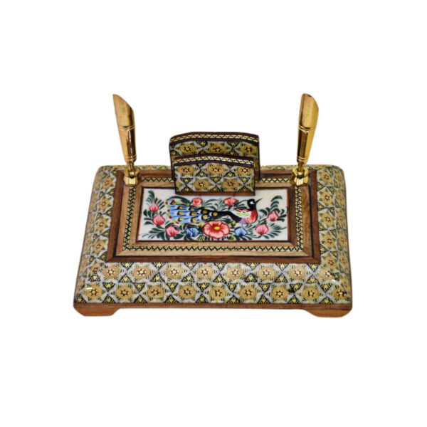 حامل أقلام خشبي مصنوع يدويًا للمكتب - إكسسوار مكتبي قابل للتخصيص