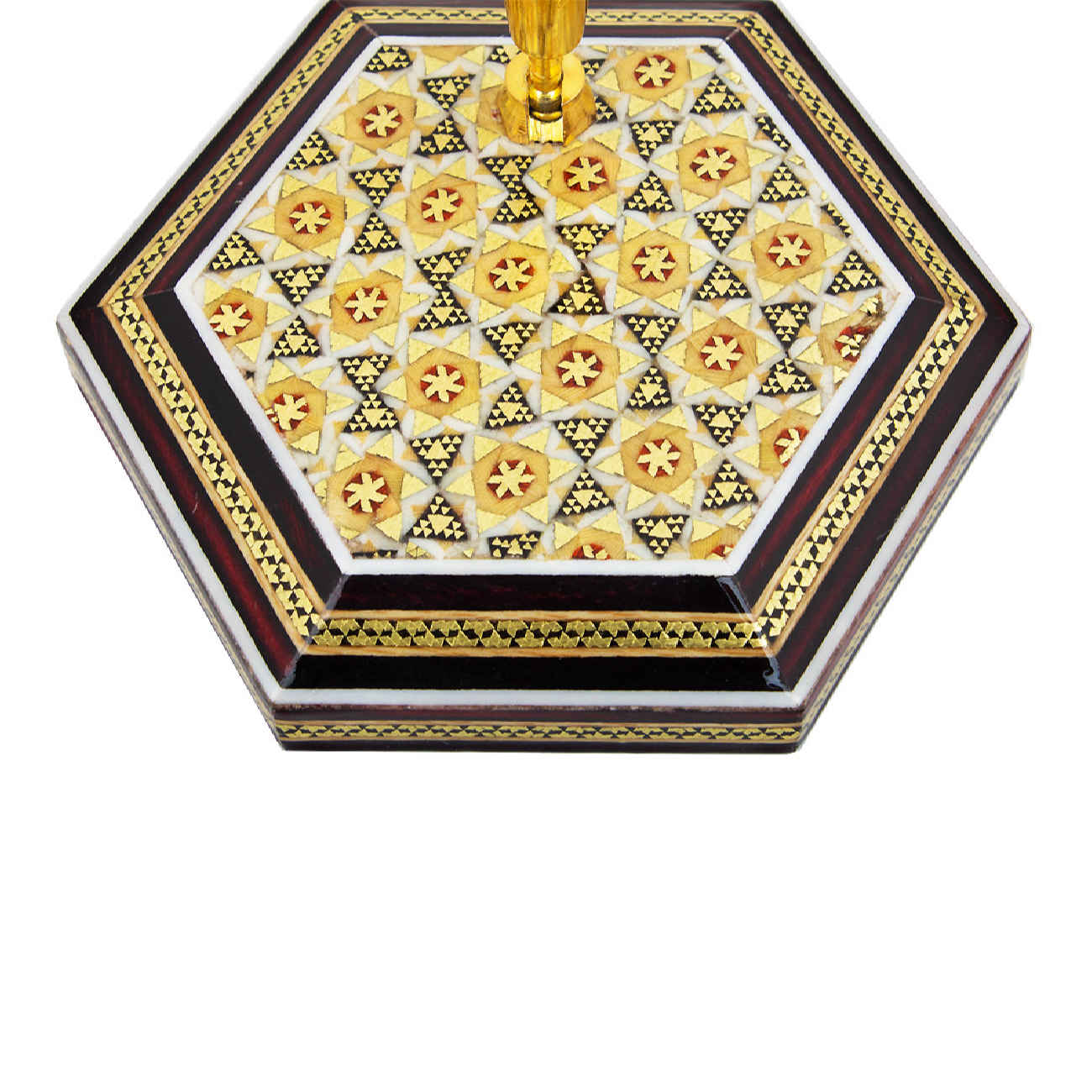 حامل أقلام خشبي إيراني مصنوع يدويًا للمكتب – فن الختم