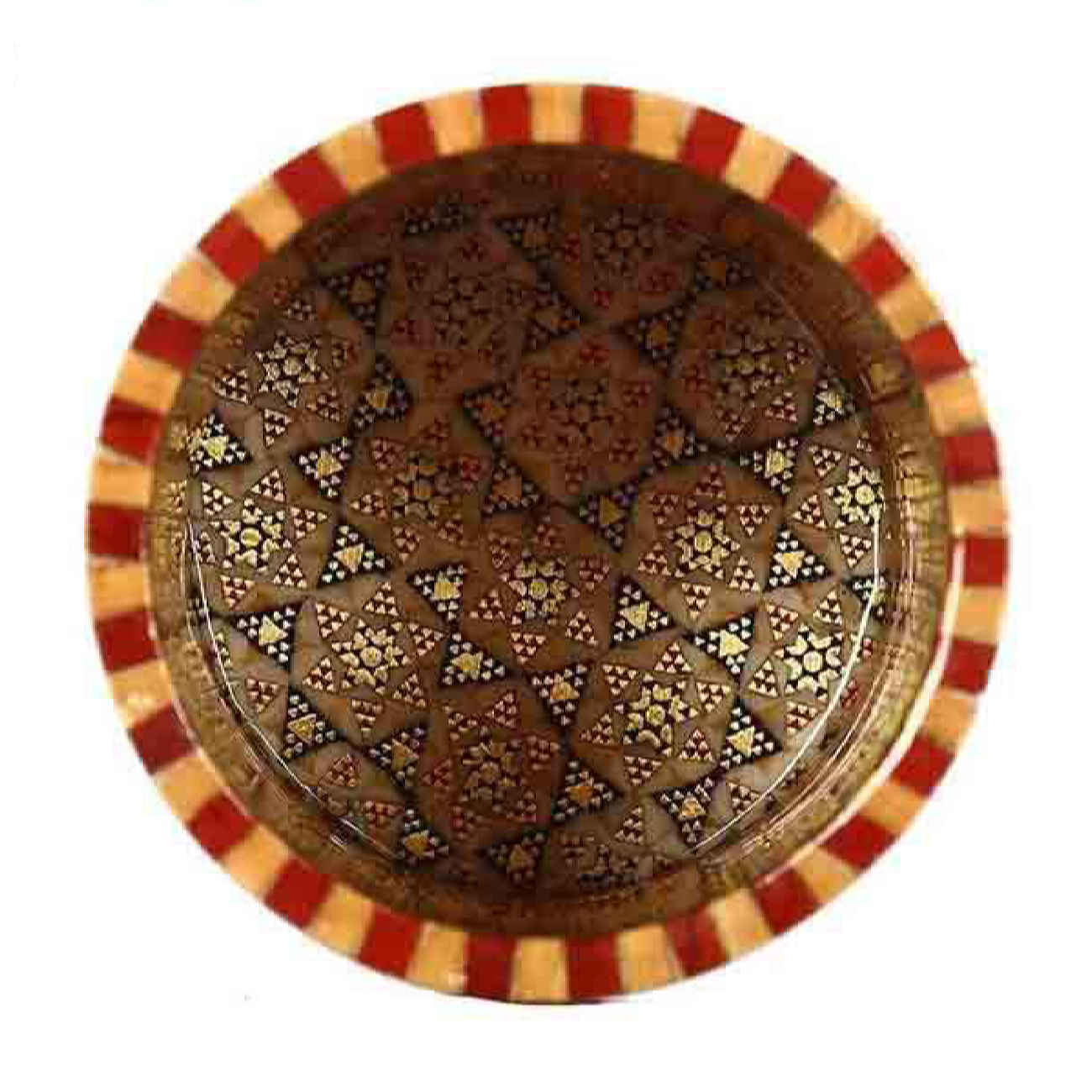 إتقان مصنوع بعناية – حامل أقلام مكتبي من الخشب مزخرف بخاتمكاري إيراني