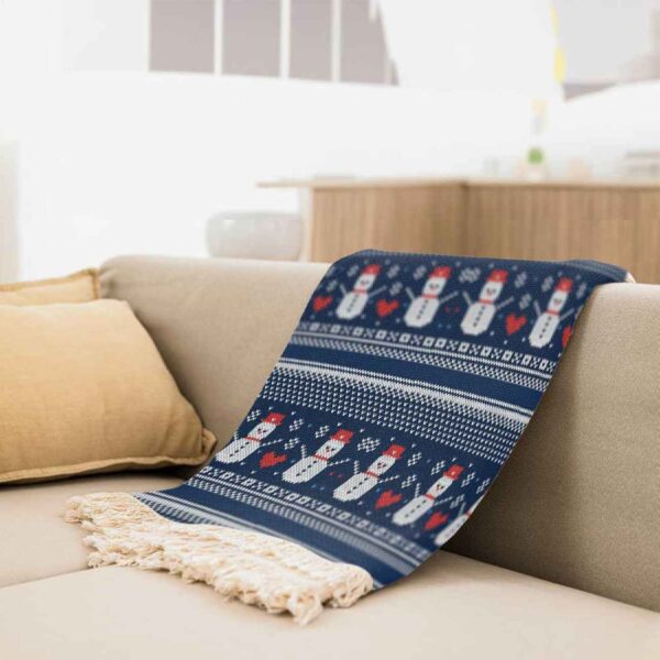 بطانية أريكة بتصميم رجل الثلج - لمسة أنيقة لأي أريكة أو كرسي