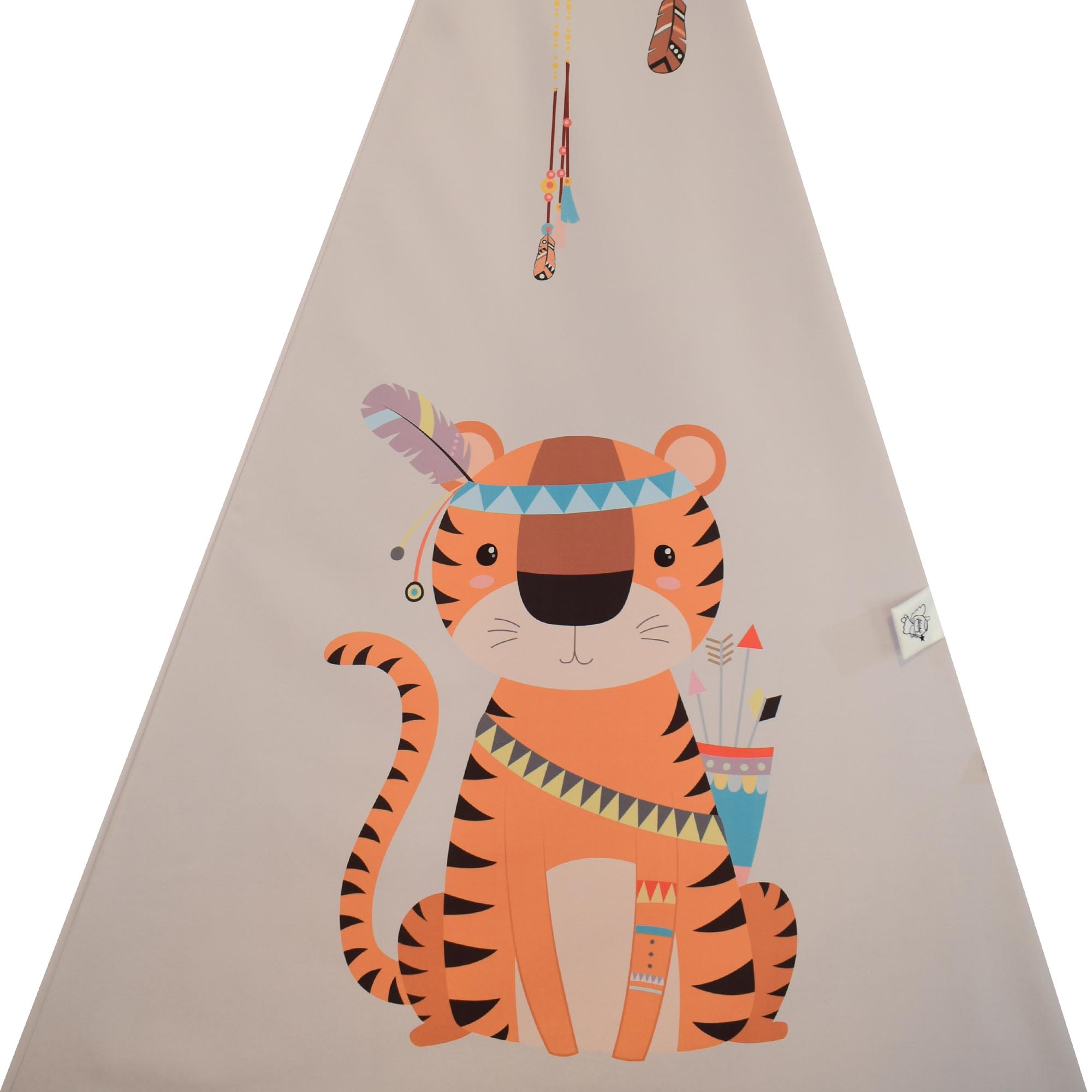 خيمة لعب بأسلوب تيبي للأطفال بتصميم حيوانات مع وسادة