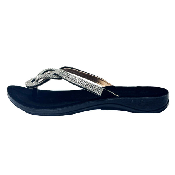 صندل ثونغ للنساء - مناسب للصيف وقوي بلون أسود