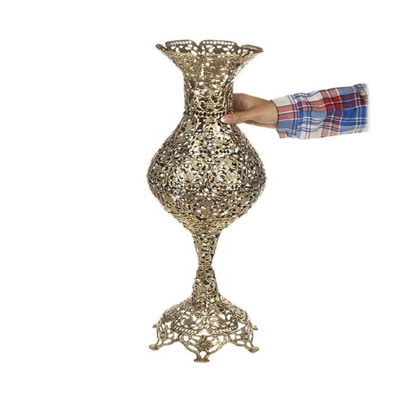 مزهریه نحاسية مصنوعة يدويًا للفنون لترتيب الزهور