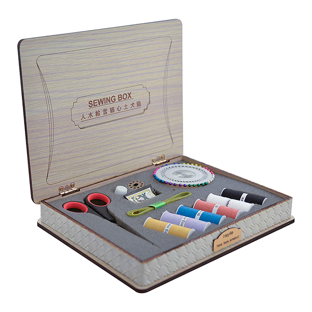 مجموعة خياطة خشبية – أدوات أساسية لعمل الخياطين