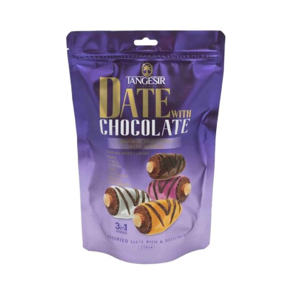 تمور مغطاة بالشوكولاتة وممزوجة باللوز – 250 جرام (x6)