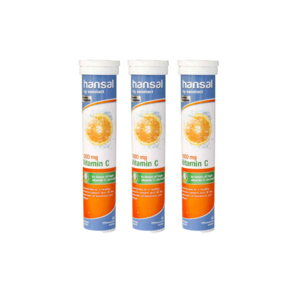 قرص فيتامين سی الفوار بنكهة البرتقال - عبوة من 3 عبوات و 60 قرص (300 غرام)