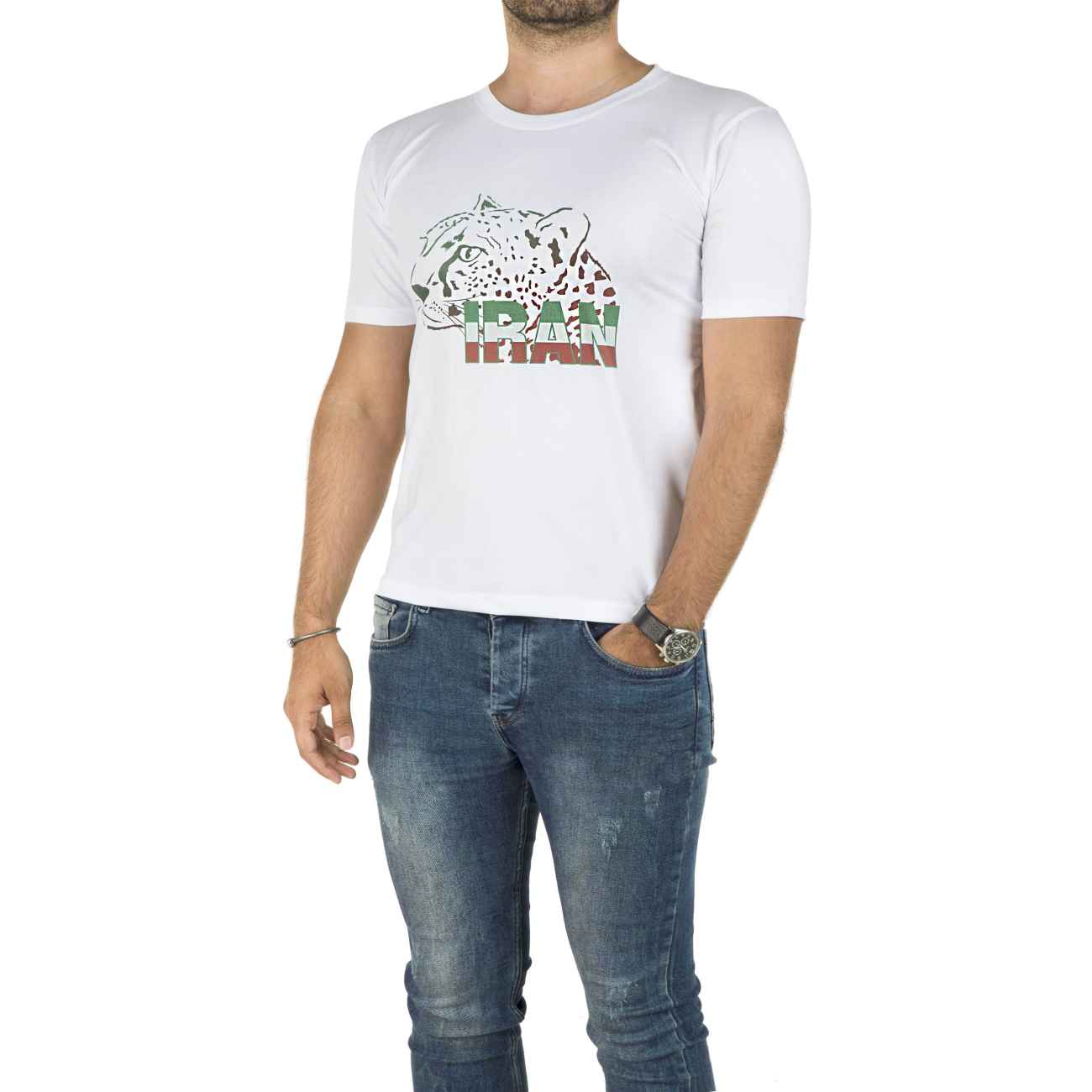 قميص مشجعي كرة القدم – مثالي لعشاق كرة القدم بتصميم الفهد باللون الأبيض