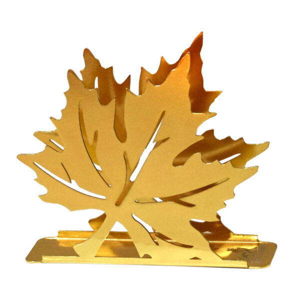 حامل مناديل ورقية معدني – مثالي للمنزل والمكتب بتصميم ورق الشجر