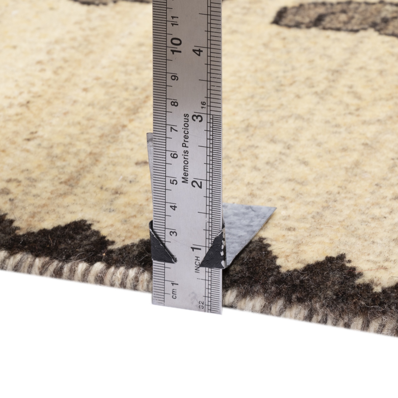 سجاد جابيه إيراني من الصوف حقيقية منسوجة يدويًا – تصميم أسد بلون كريمي