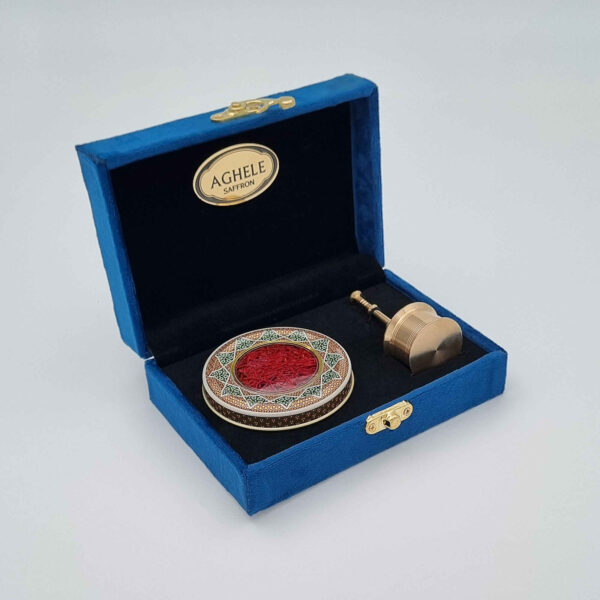 صندوق هدايا الزعفران الإيراني الفاخر (1 جرام) مع مدقة - مثالي لكل مناسبة