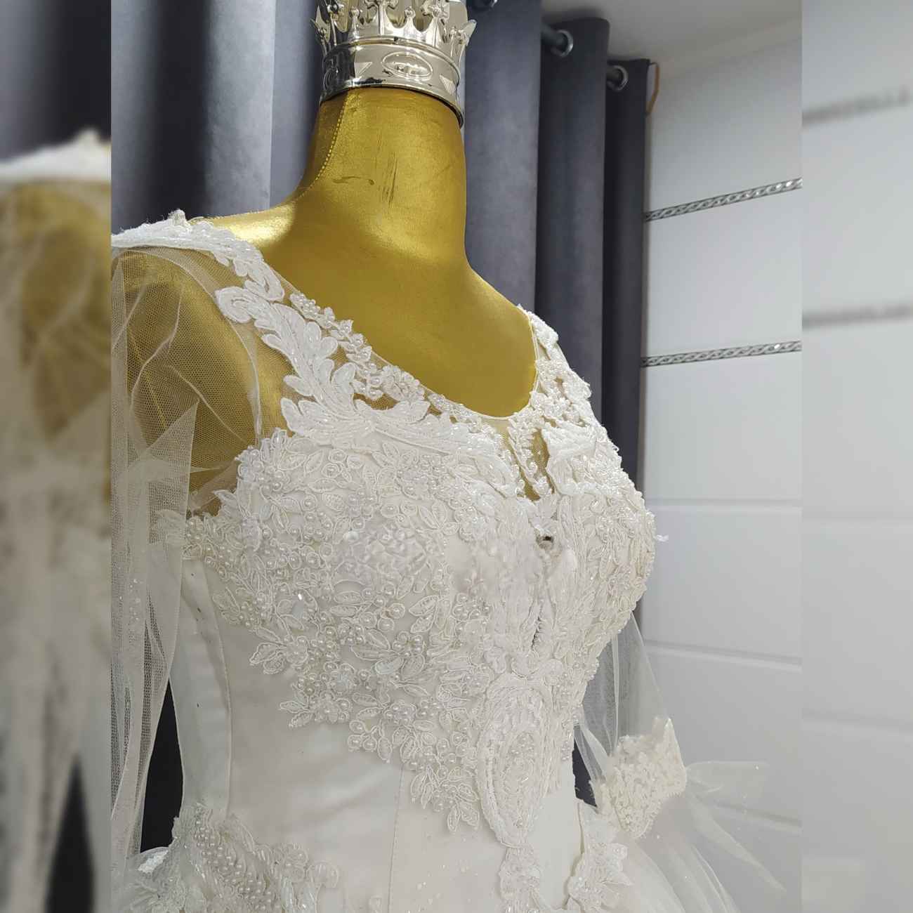 فستان زفاف الأميرة الإيرانية - تصميم عربي بأكمام الجرس وقصة رائعة
