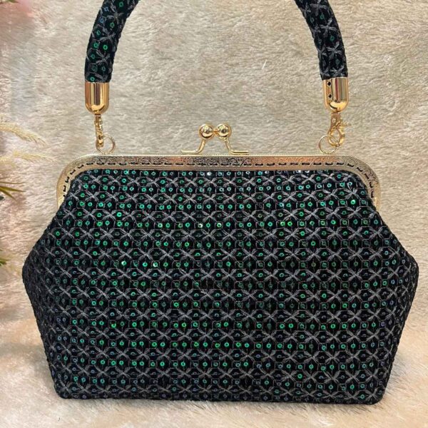 حقيبة كلاتش نسائية إيرانية – تطريز سوزاني، مناسبة للحفلات والاحتفالات