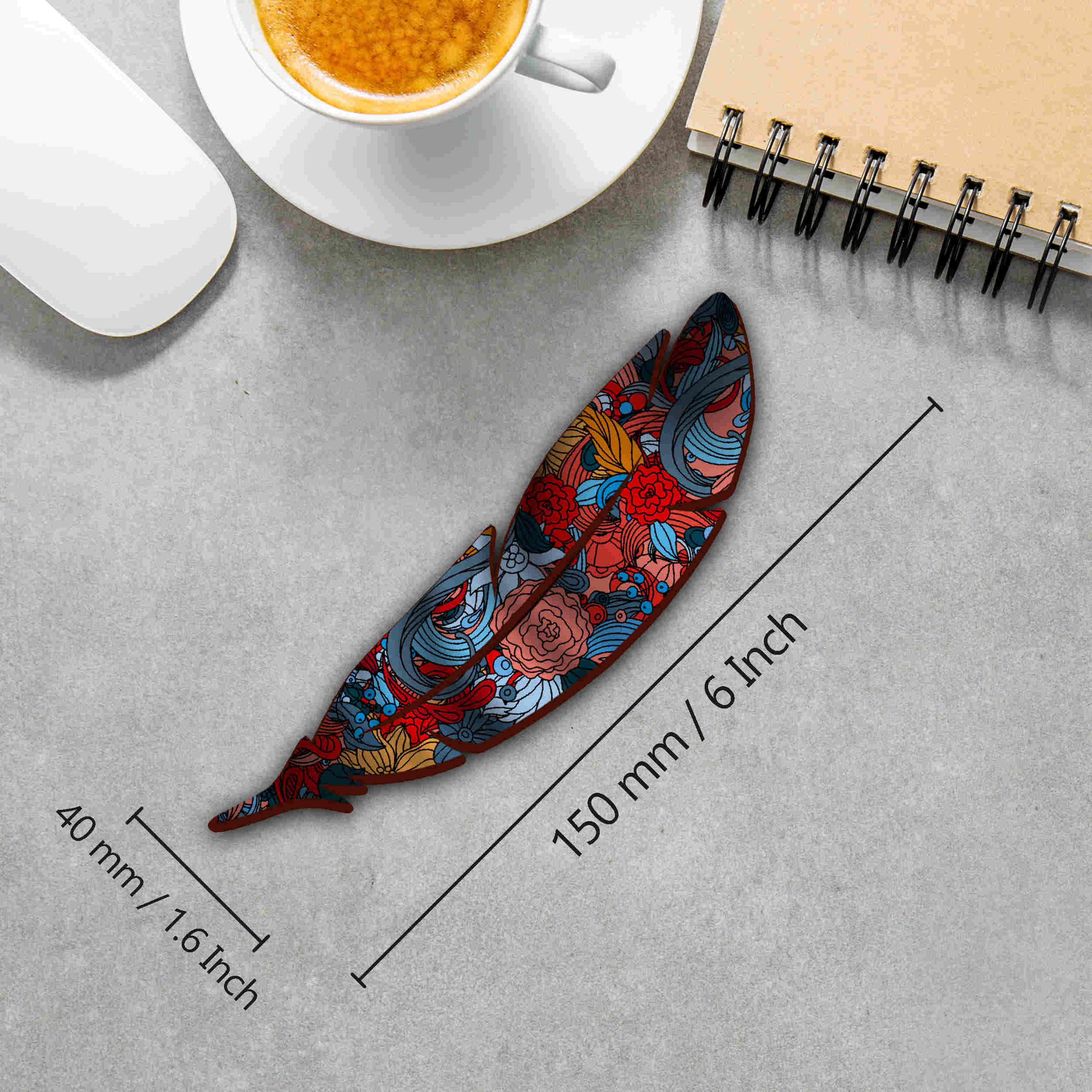 علامة مرجعية خشبية مستوحاة من الفن الإيراني بتصميم زهور – مجموعة من 2