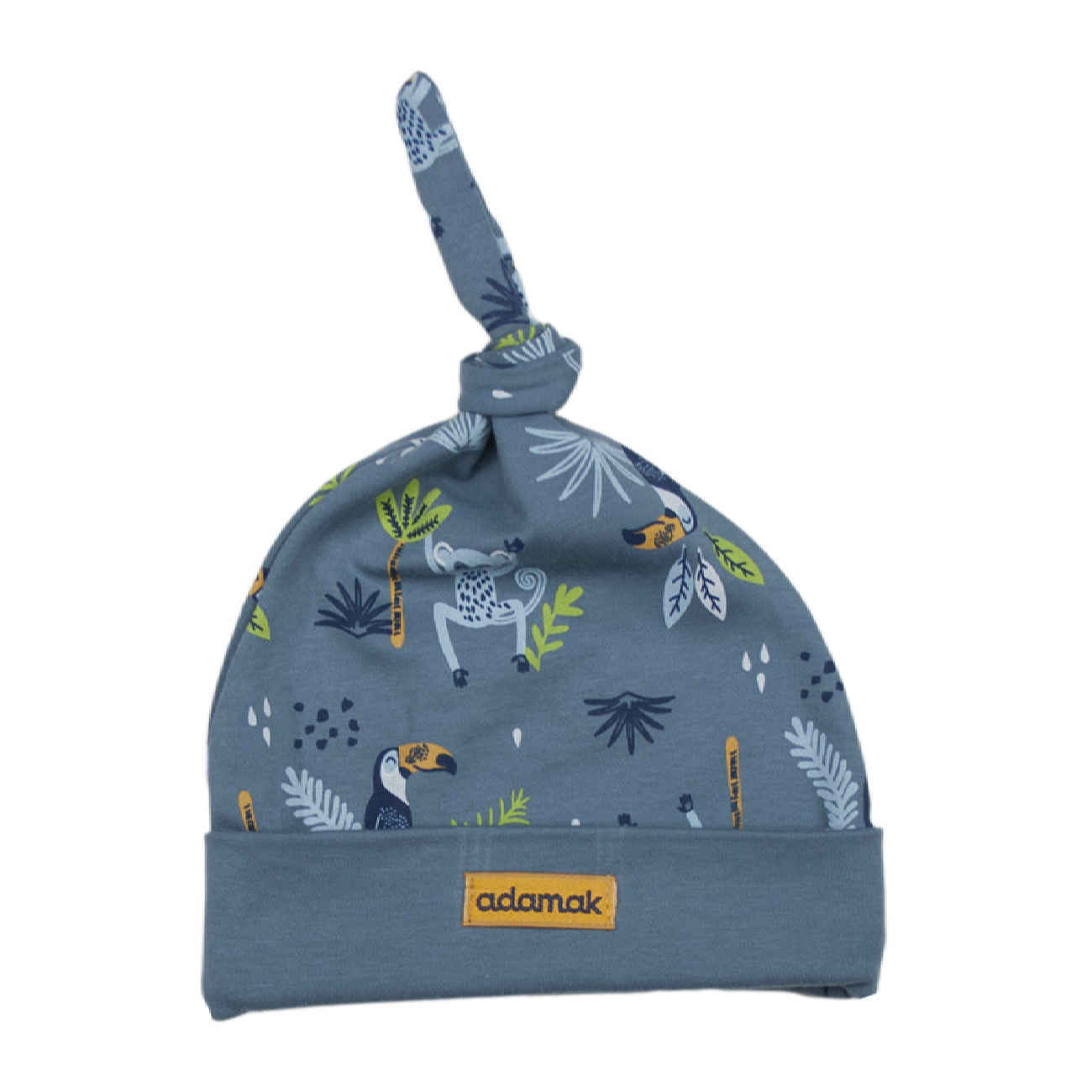 قبعة طفل – مثالية للراحة والأناقة والأمان بتصميم هاواي باللون الأزرق الداكن