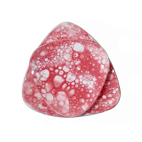 طبق سیرامیک لأدوات المائدة - آمن لغسالة الصحون مع تصميم فقاعات فني وتجريدي حديث (مجموعة من 2)