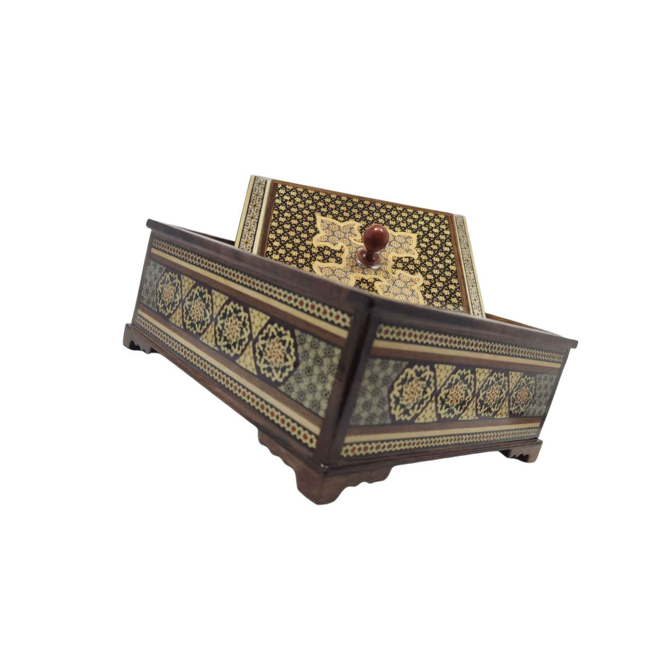 وعاء الحلوى الخشبي الكلاسيكي بزخرفة خاتم كاري – للأناقة والسحر