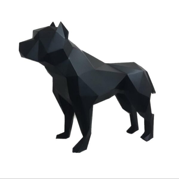 تمثال جغرافي من نوع بيتبول مكعب – فن حديث مصنوع يدويًا