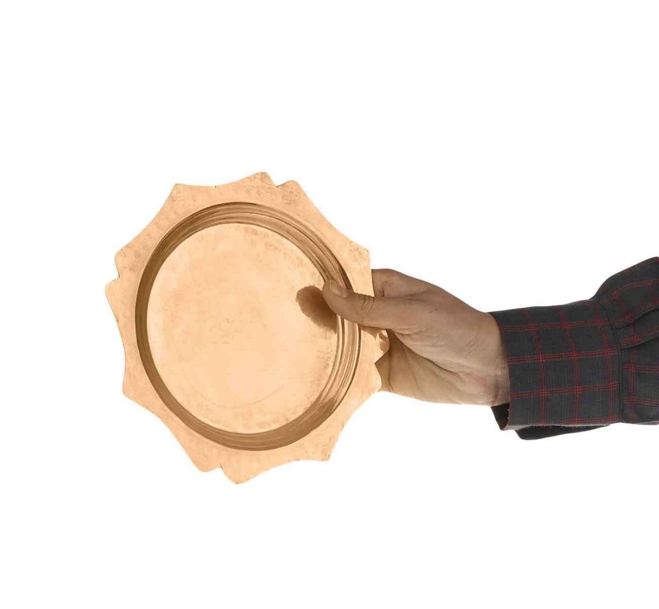 طبق طعام من النحاس الإيراني – مثالي لتناول الطعام الأنيق