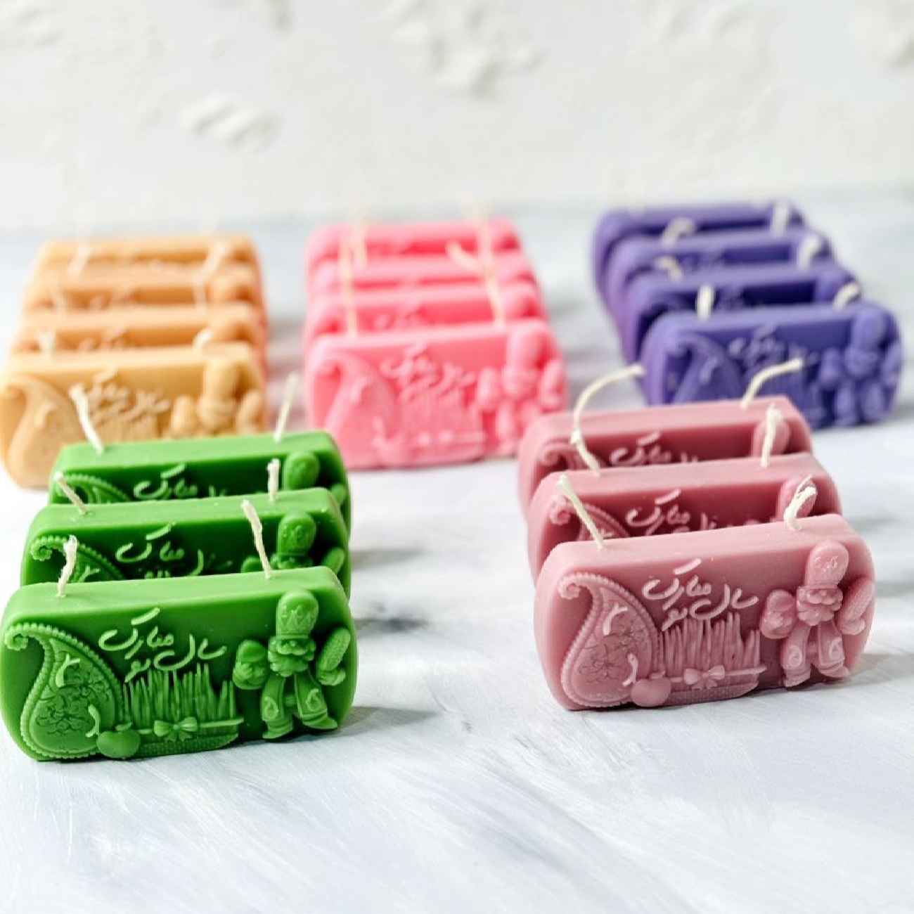 شمعة لنوروز – مناسبة لسفره هفت سین بتصميم رمز السنة ونقش نوروز