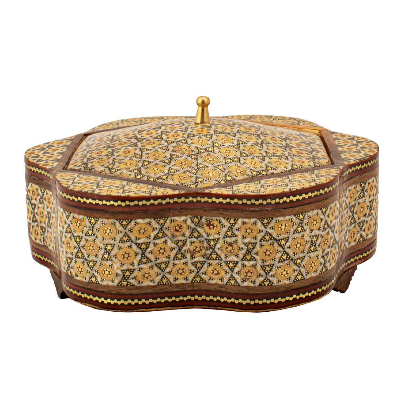 وعاء الحلوى الخشبي بزخرفة خاتم كاري – مثالي لتزيين المنزل والمناسبات الخاصة