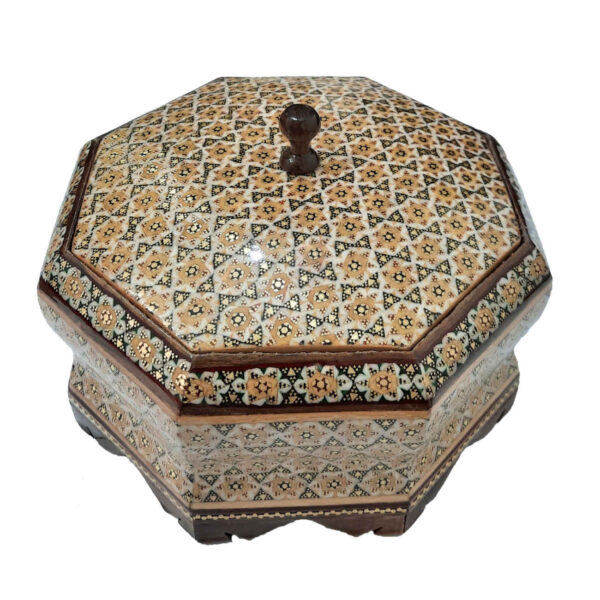 وعاء الحلوى الخشبي بزخرفة خاتم كاري - لتزيين طاولتك والتجمعات الاحتفالية