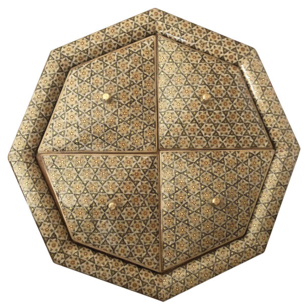 وعاء الحلوى الخشبي بزخرفة خاتم كاري - هدية مثالية لأي مناسبة وديكور منزلي