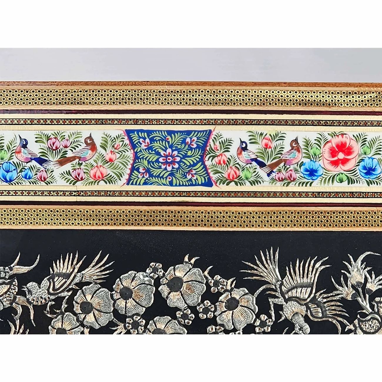 إطار حائط نحاسي منقوش يدويًا بتصميم خاتمکاری