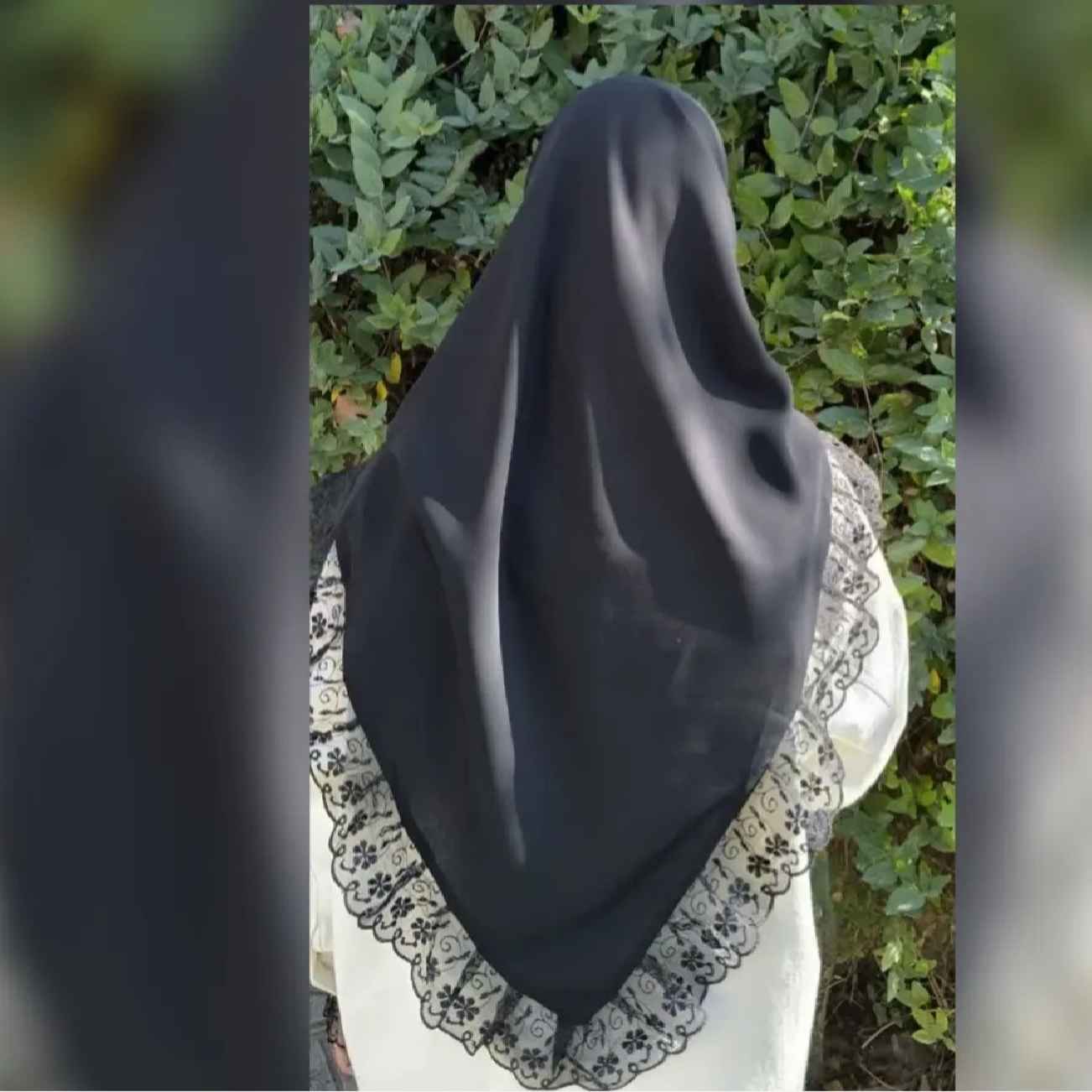 إيشارب مغناه للنساء - إيشارب مع غطاء ذراع بتصميم حواف مقلمة