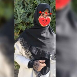 إيشارب مغناه للنساء - إيشارب مع غطاء ذراع بتصميم حواف مقلمة