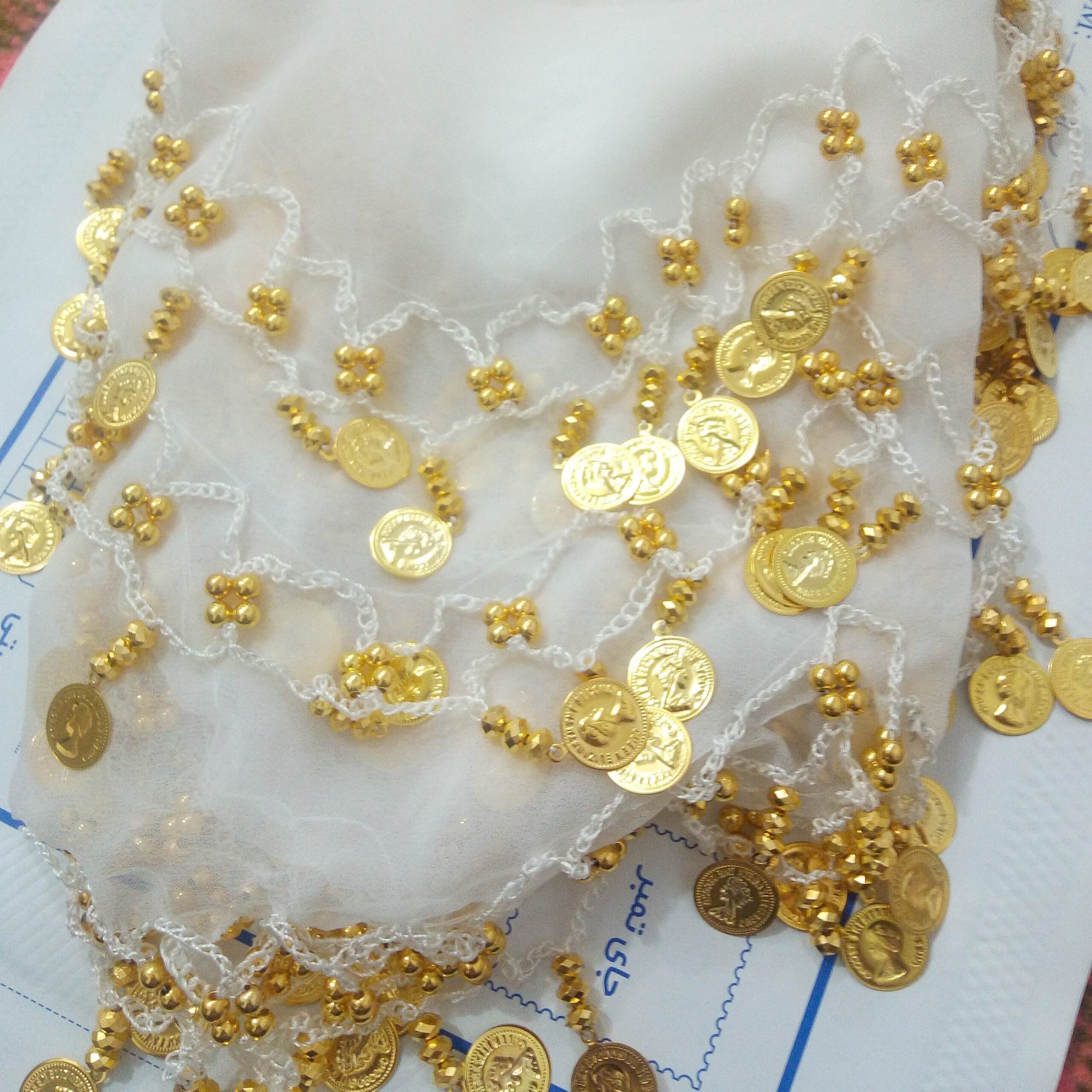 وشاح رقص البطن بالعملة – مناسب للحفلات والملابس المسرحية