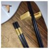 Durable Black Melamine Korean Chopsticks Set of 4