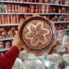 صينية تقديم نحاسية كبيرة بتصميم نجمة مع تطعيم فضي وتشطيب نانو