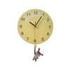 Wooden Nursery Pendulum Wall Clock – Cute Rabbit & Balloon Design (1)