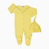 Baby-Jumpsuit-with-Attached-Socks-Hat-Set-Lemon-Yellow-Color-2
