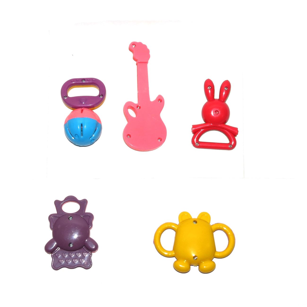 هزازة أطفال جذابة – ألوان زاهية وأصوات ممتعة، 6 قطع في عبوة واحدة