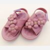 Girls-Casual-Sport-Sandals-–-Dusty-Pink-with-Flower-Motif-3