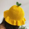 Unique-Handmade-Crochet-Bucket-Hat-in-Lemon-Design