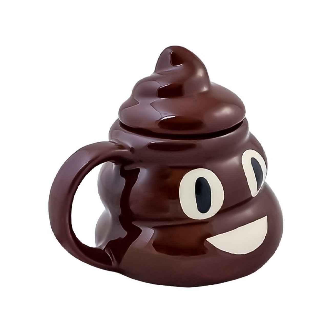 Ceramic Mug in Fantasy Style with Lid & Funny Emoji Design