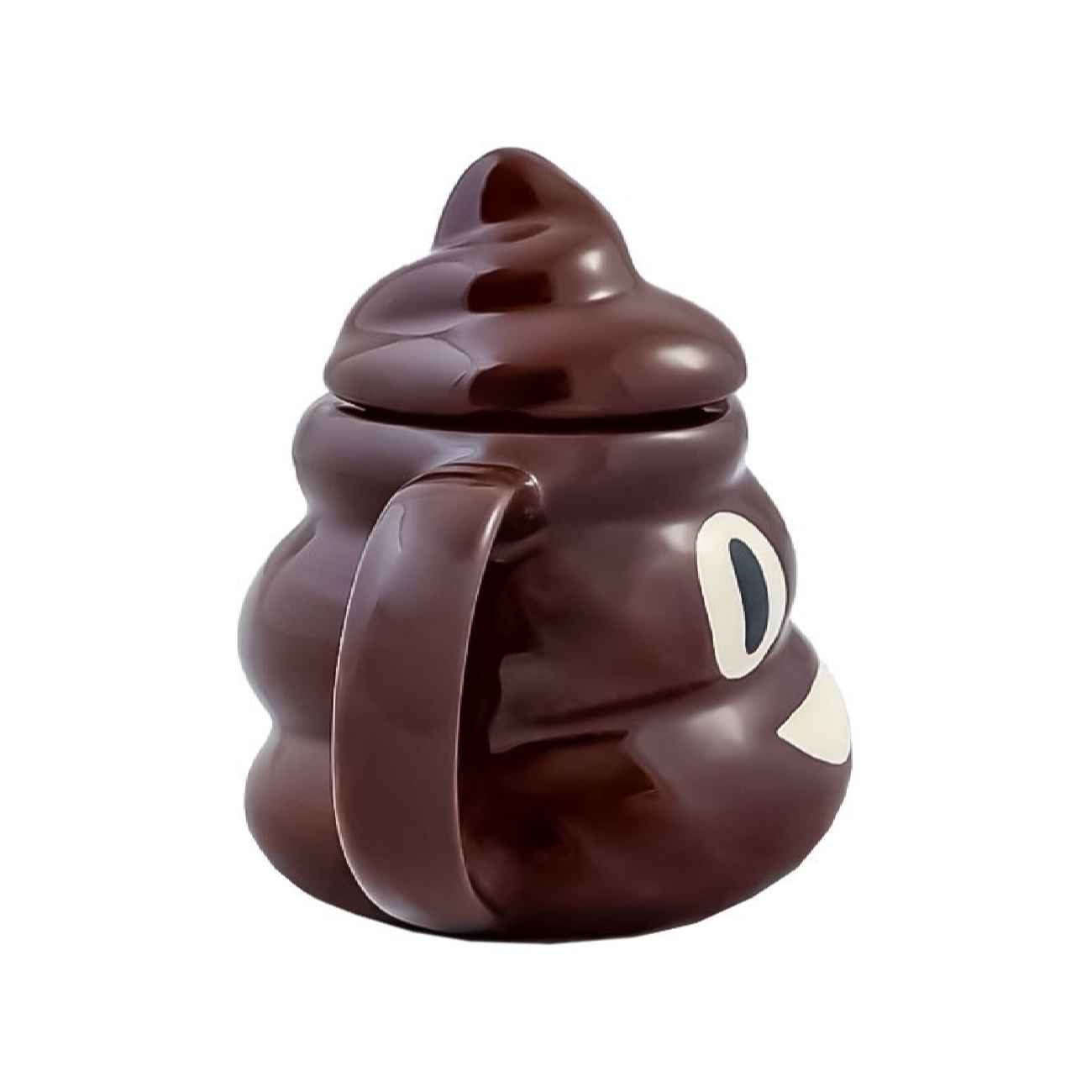 Ceramic Mug in Fantasy Style with Lid & Funny Emoji Design