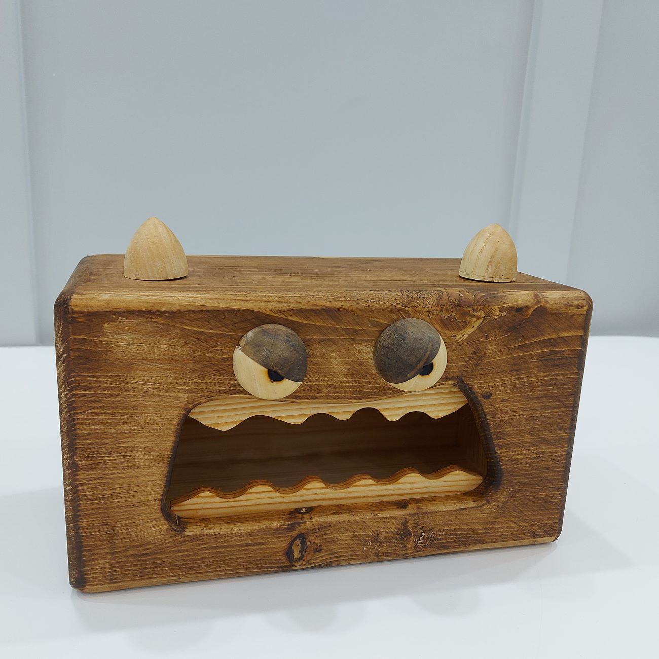 Decorative Fantasy Wooden Tissue Box Cover – Angry Monster Design